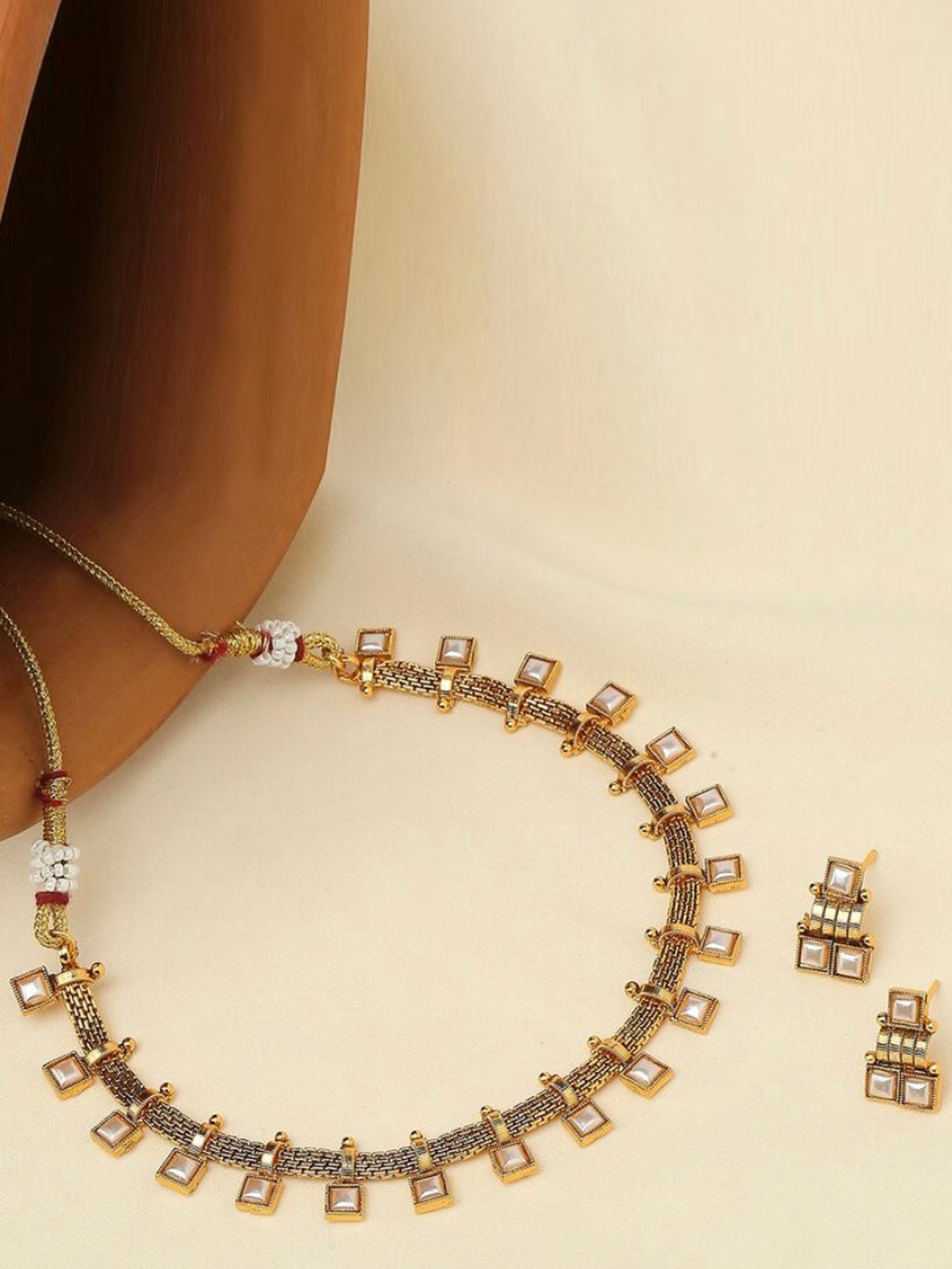 

ATIBELLE Gold-Plated Stones-Studded Jewellery Set