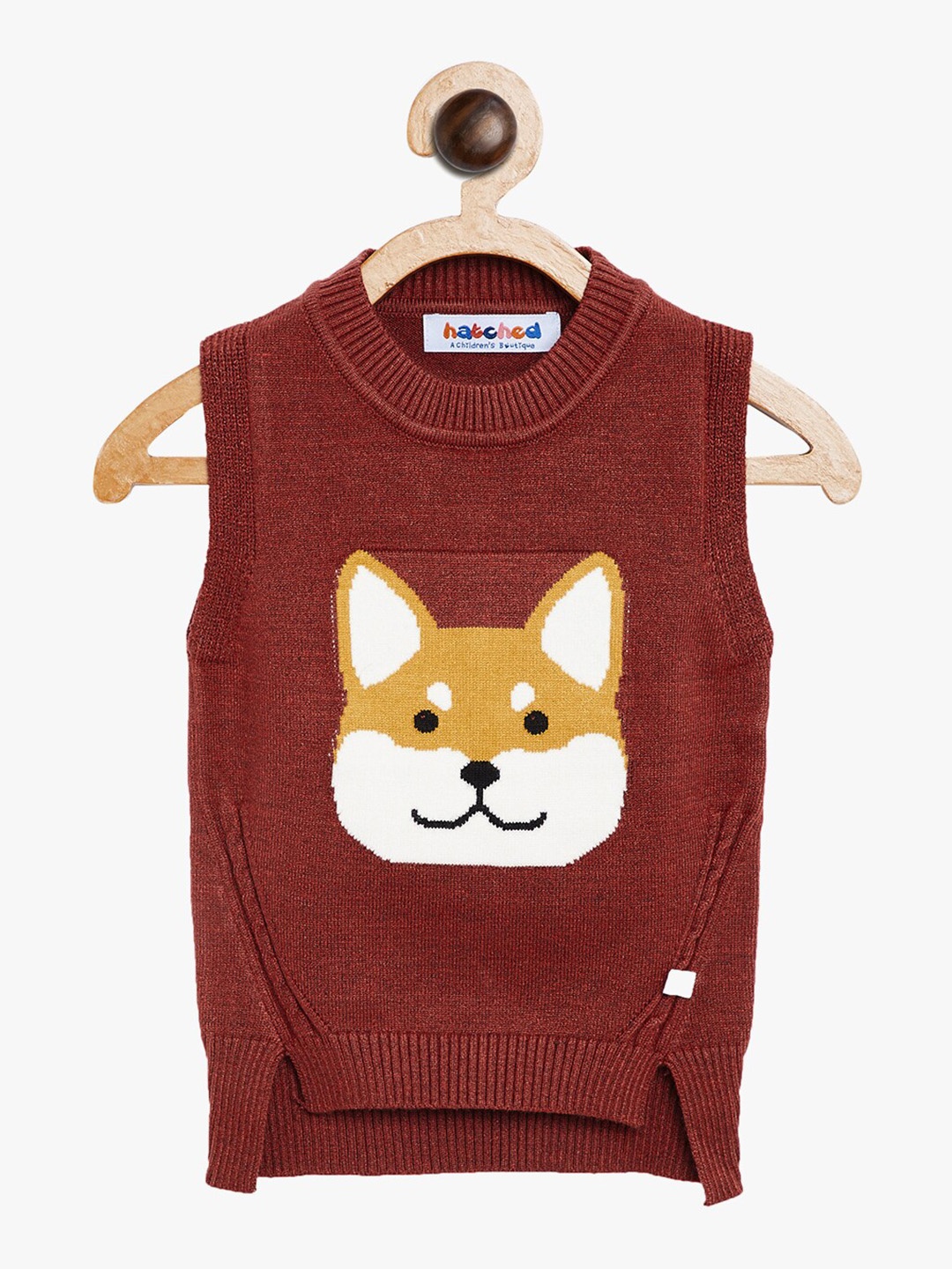 

BAESD Kids Round Neck Sleeveless Woollen Ribbed Sweater Vest, Brown