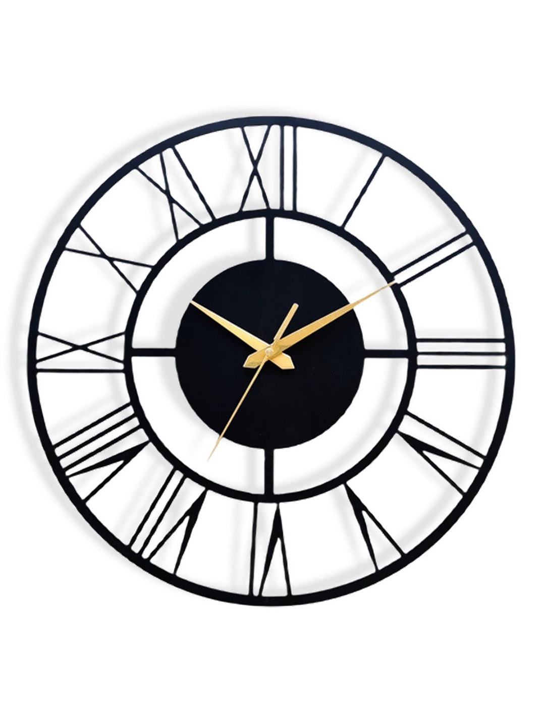 

Arabs Decor Black and GoldToned Textured Contemporary Analogue Wall Clock