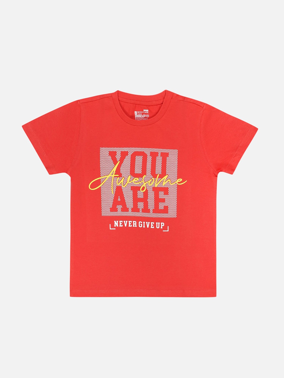 

Bodycare Boys Typography Printed Round Neck Cotton T-shirt, Red