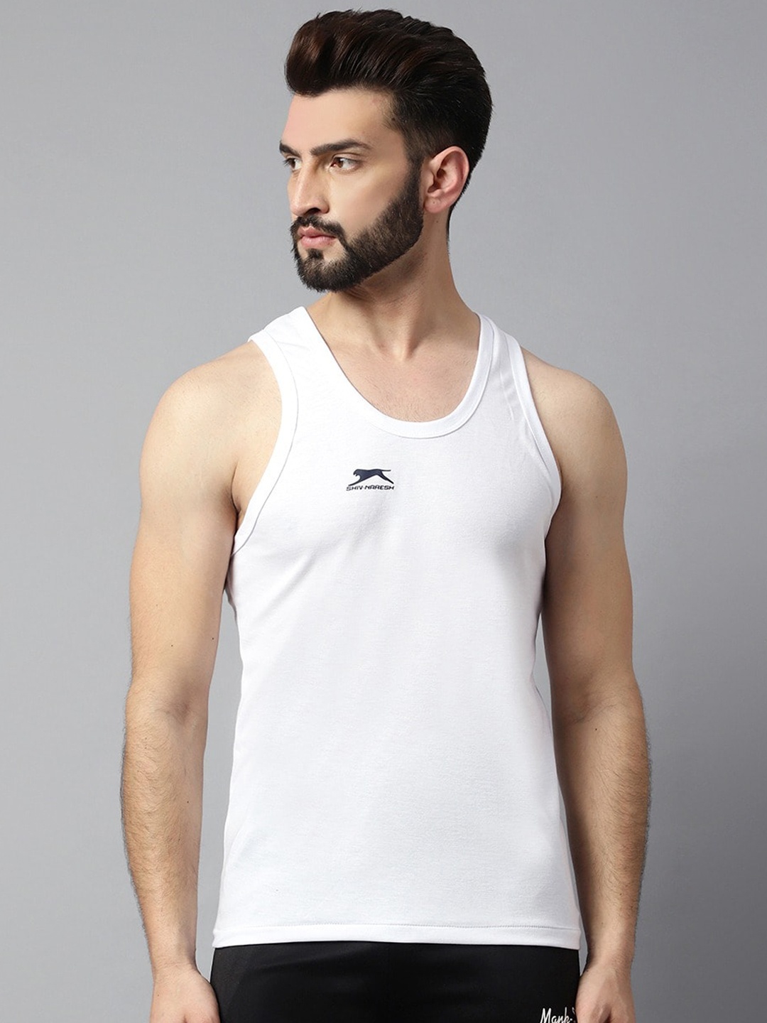 

Shiv Naresh Pack Of 2 Rich Sleeveless Round Neck Innerwear 201_White_Vest