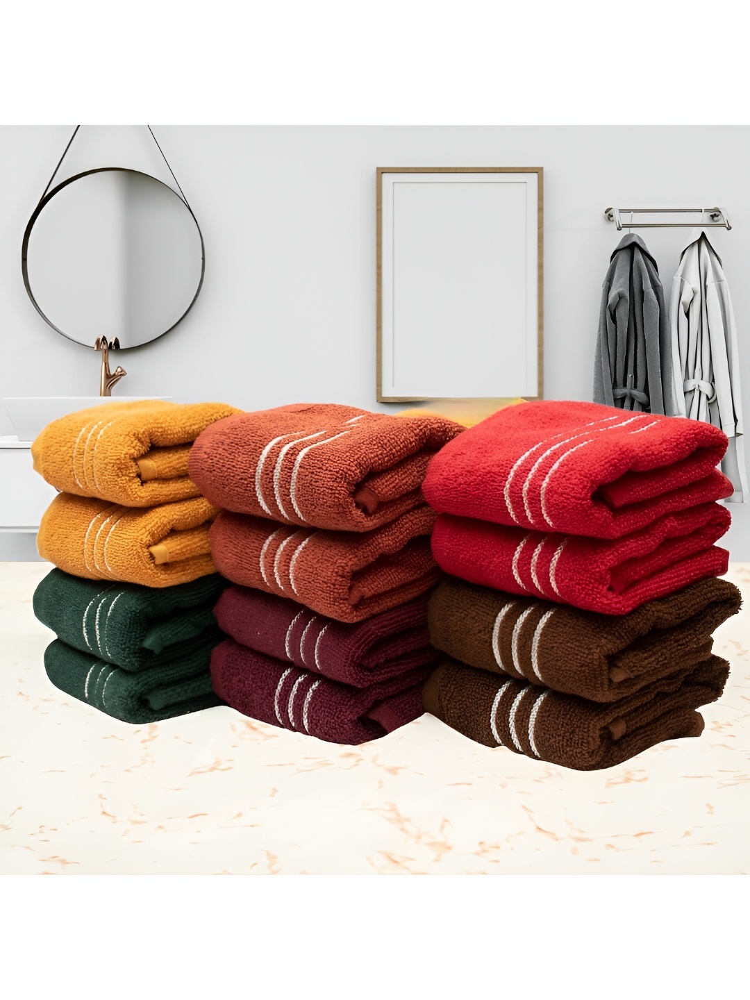 

Cotton Bolls Textiles 12-Pcs Yellow & Red Kitchen Towels