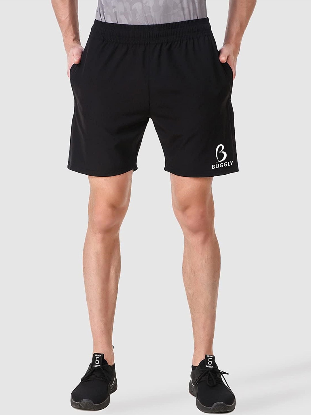 

BAESD Men Pure Cotton Running Sports Shorts, Black