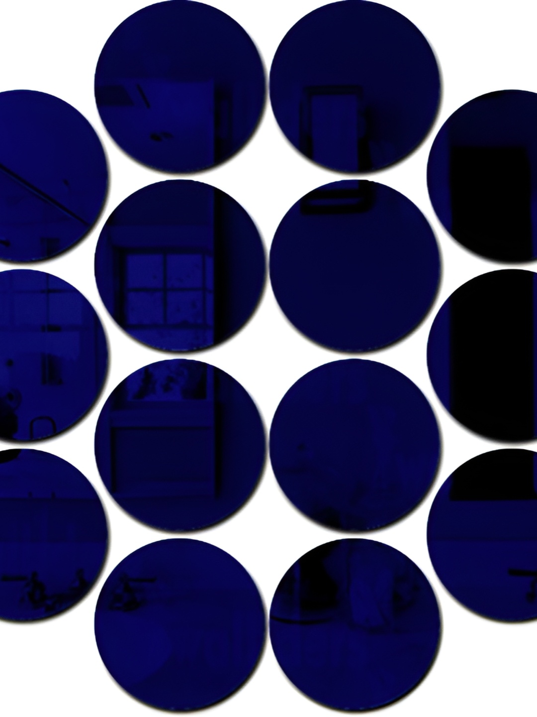 

Wall1ders Blue 20 Pieces Circle 3D Acrylic Mirror Wall Stickers
