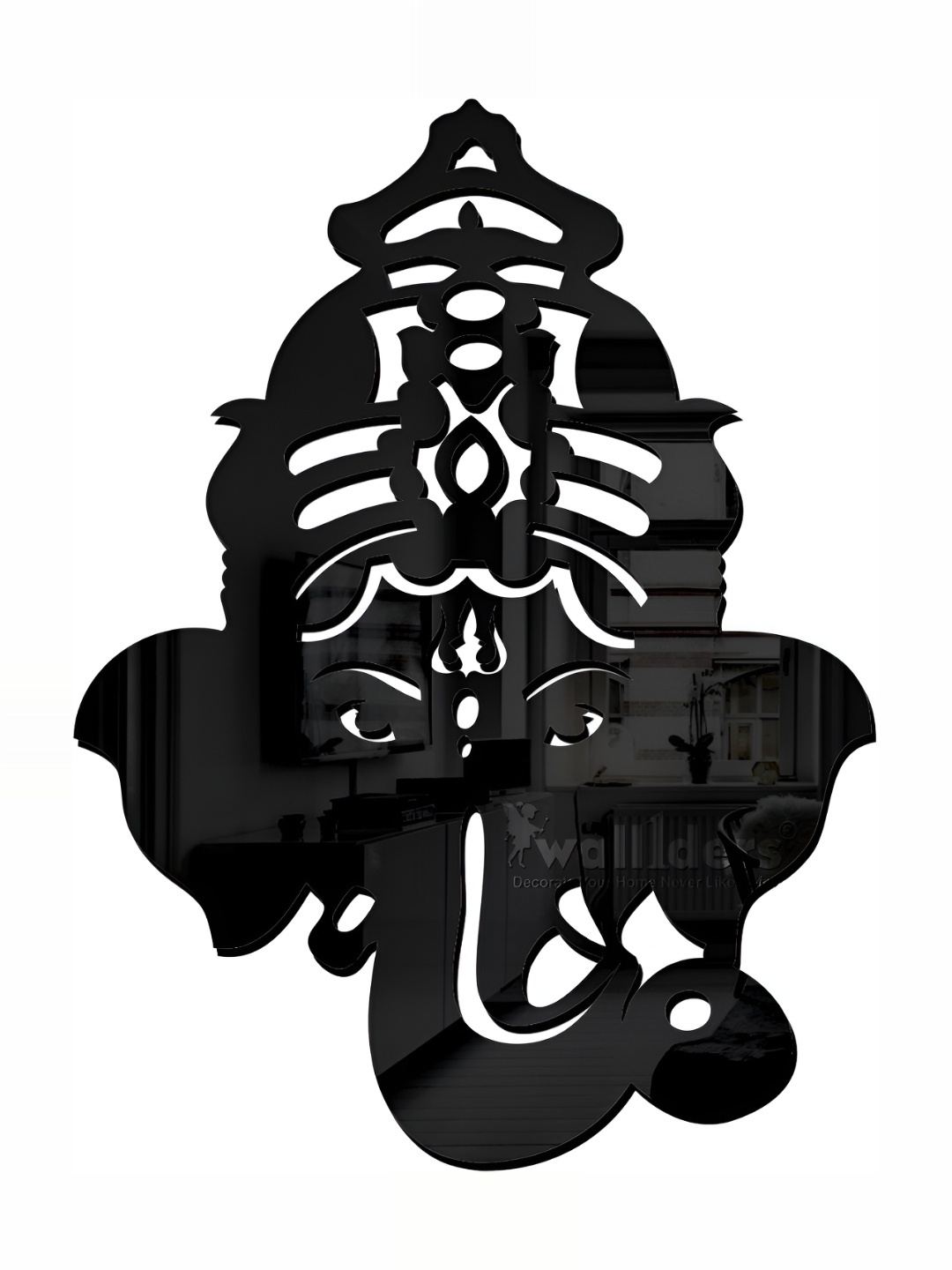 

Wall1ders Black Mangal Murti 3D Mirror Wall Stickers