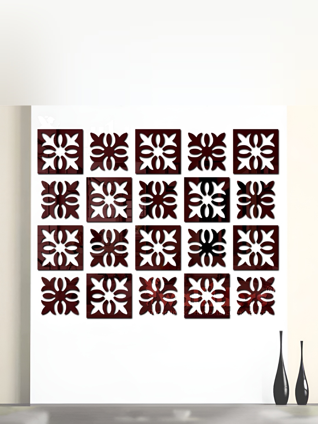 

Wall1ders Brown 20 Pieces 3D Acrylic Mirror Wall Stickers