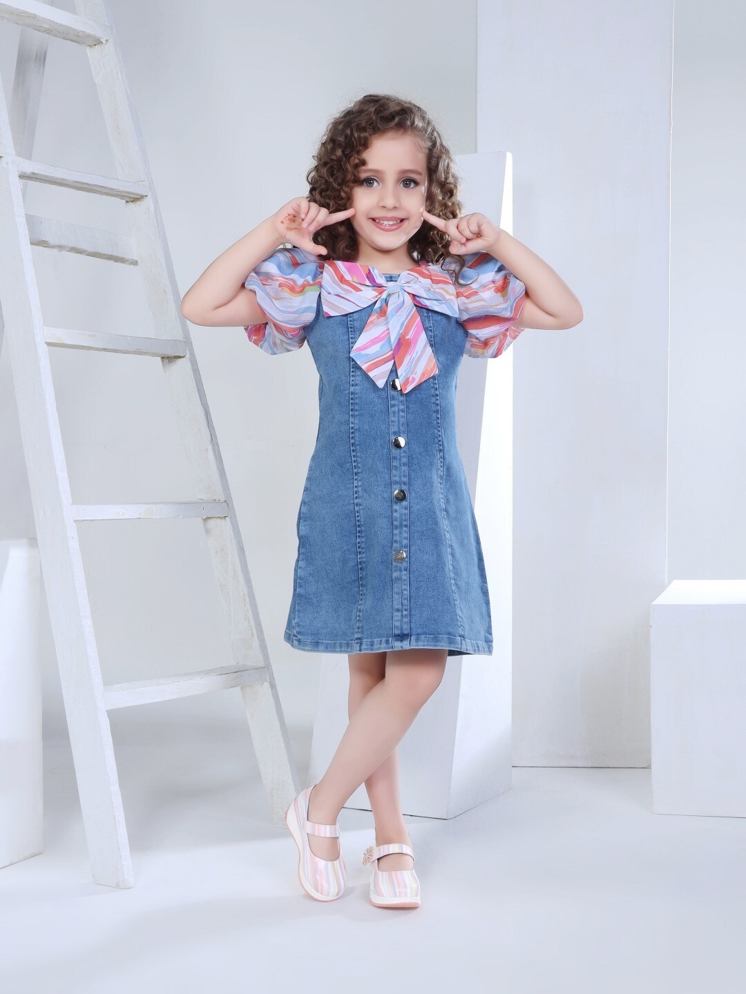 

Peppermint Straight Above Knee Pinafore Dress, Blue