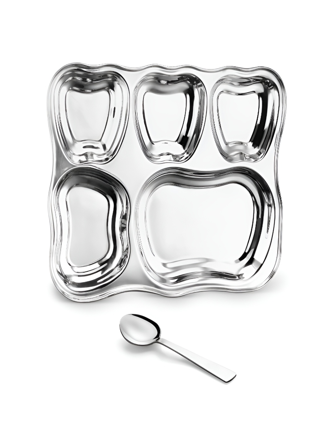 

Classic Essentials Silver-Toned Stainless Steel Glossy Plates