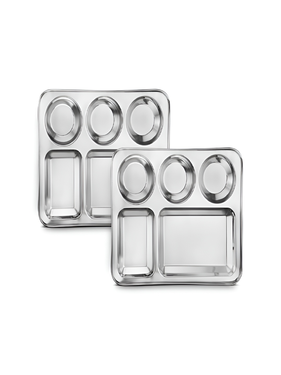 

Classic Essentials Silver-Toned 2 Pieces Stainless Steel Glossy Plate