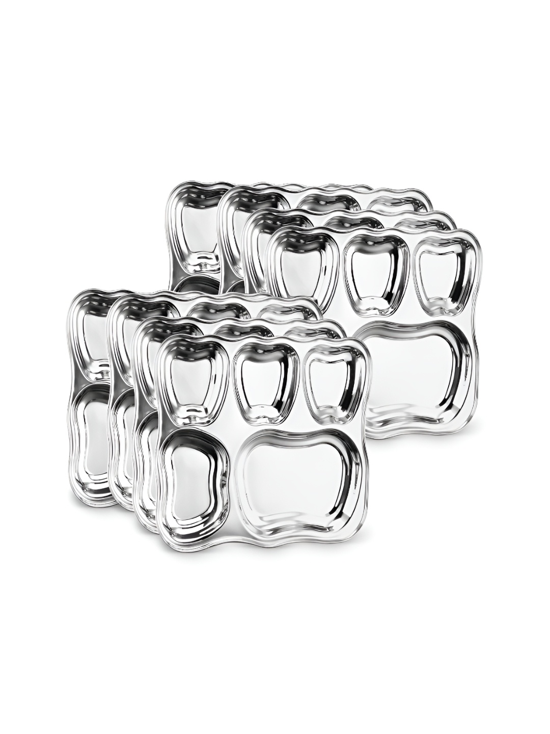 

Classic Essentials Silver-Toned 8 Pieces Stainless Steel Glossy Plates