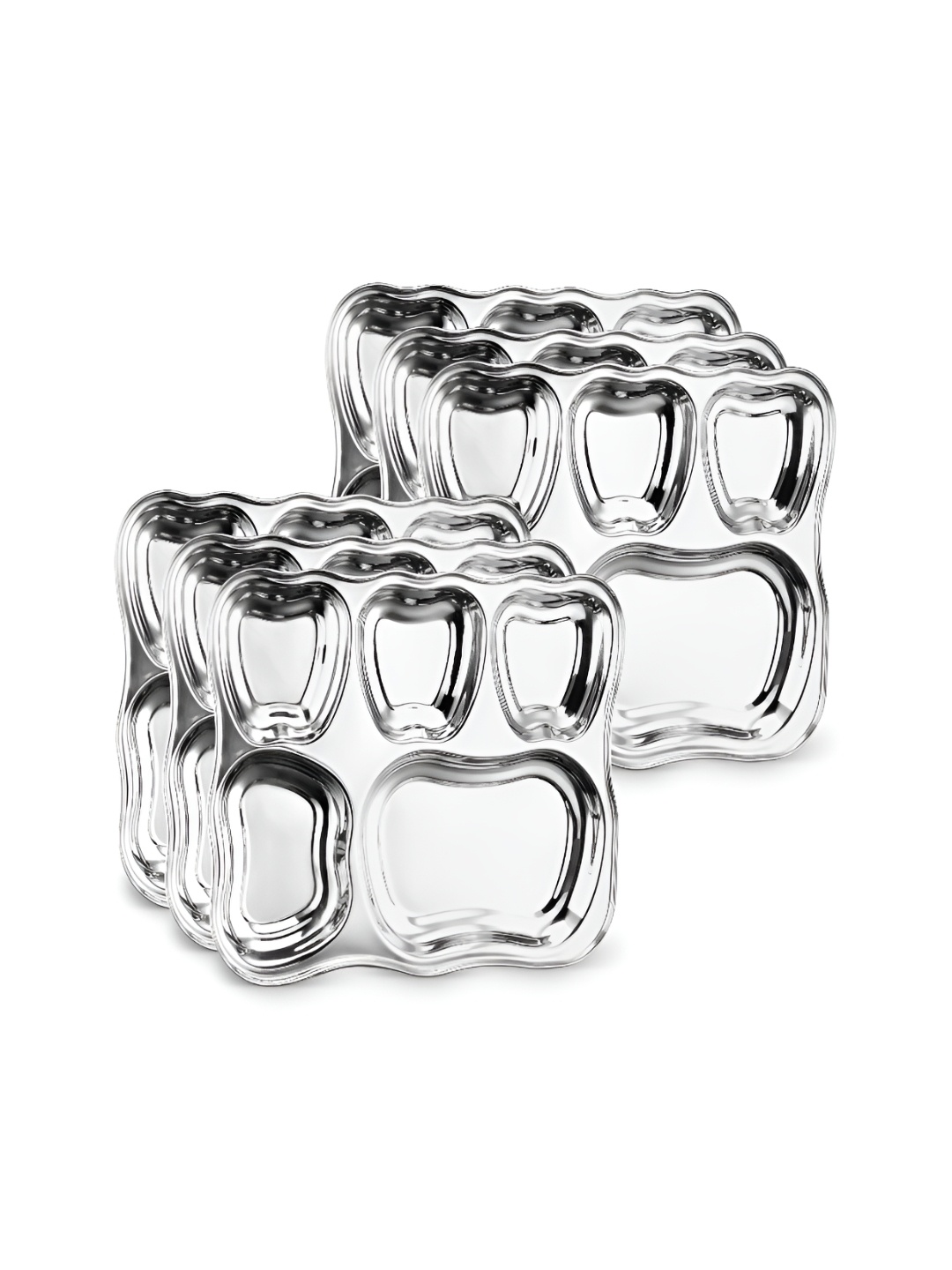 

Classic Essentials Silver-Toned 6 Pieces Stainless Steel Glossy Plates