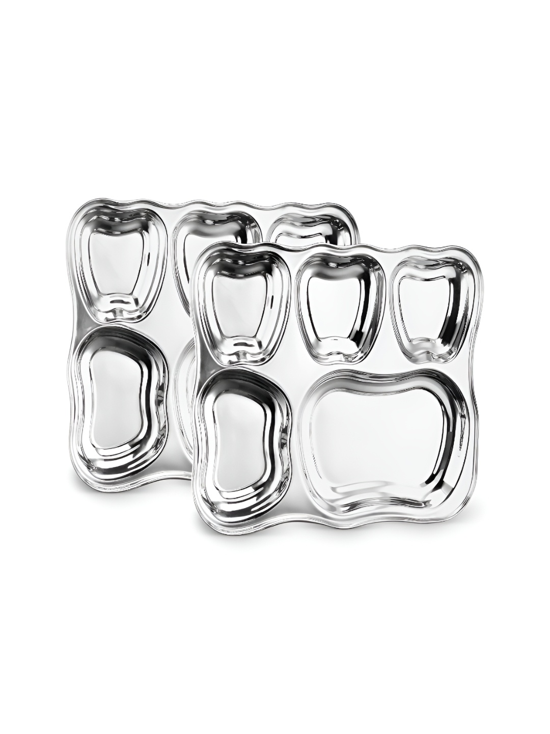 

Classic Essentials Silver Toned 2 Pieces Glossy Plates