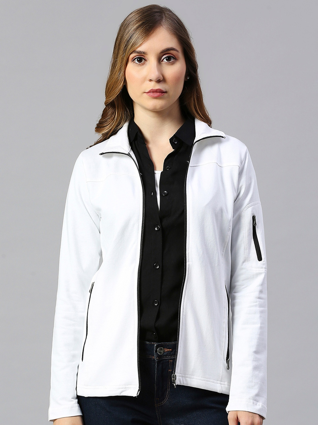 

Dream of Glory Inc Women Windcheater Antimicrobial Outdoor Tailored Jacket, White
