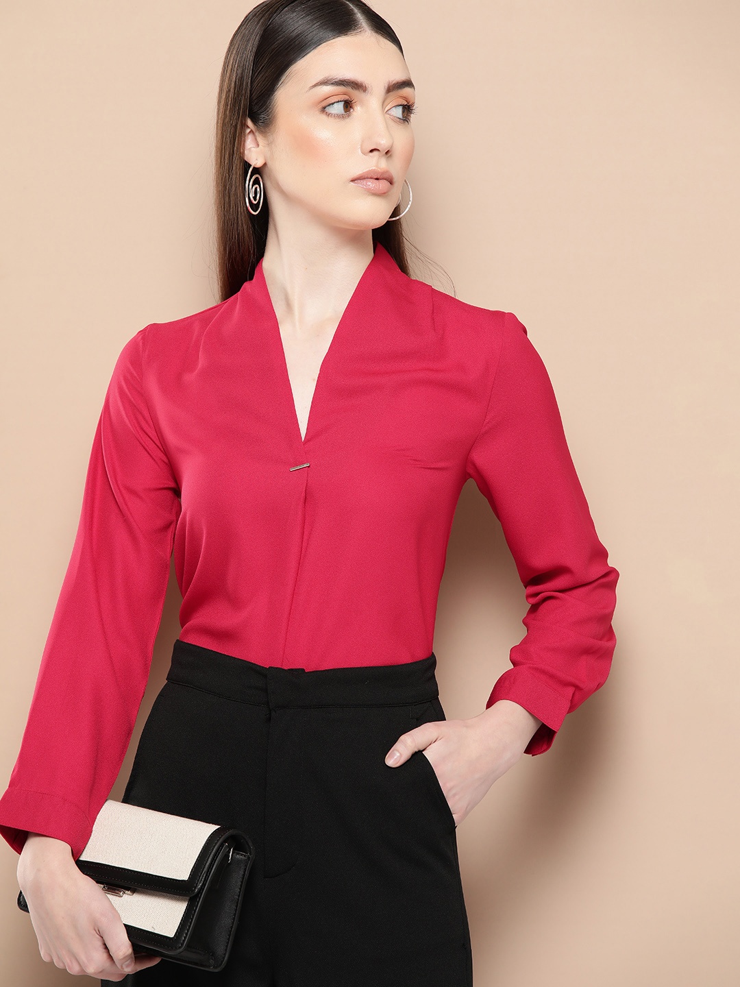 

her by invictus Shirt Style Top, Red