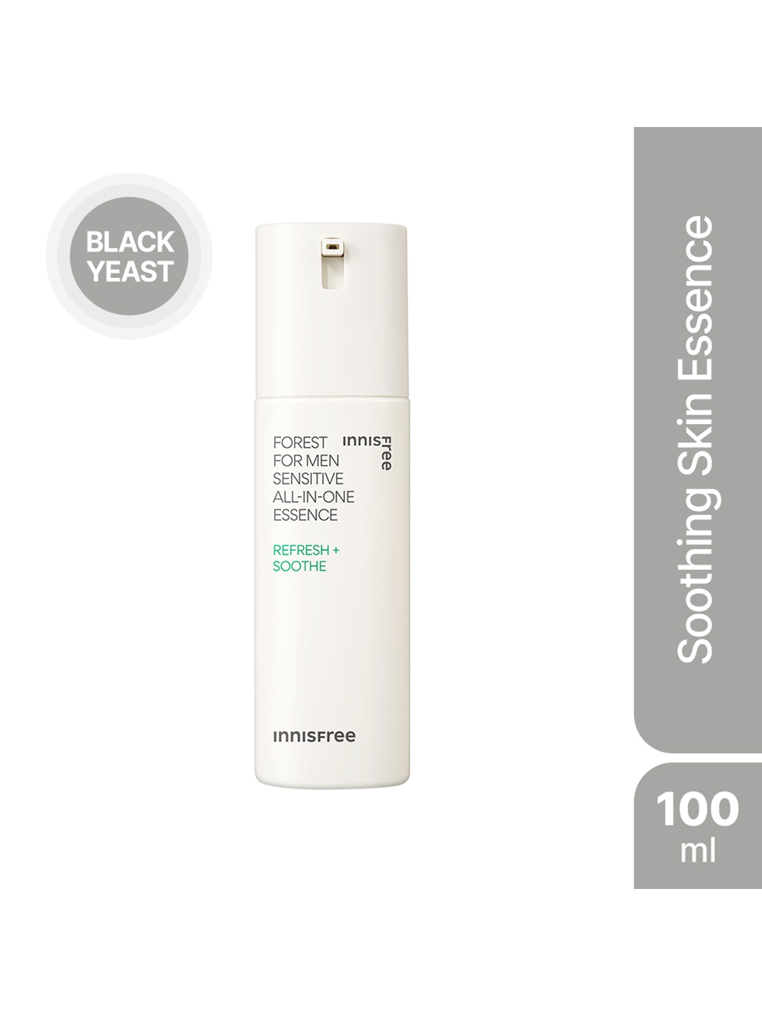 

Innisfree Men Forest Sensitive All-In-One Essence Serum with Black Yeast - 100ml, White