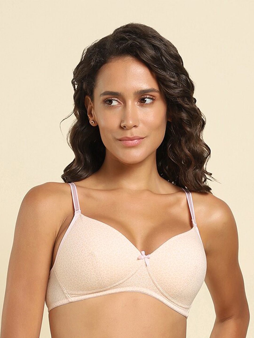 

Van Heusen Animal Printed Medium Coverage Lightly Padded Cotton Bra With All Day Comfort, Beige