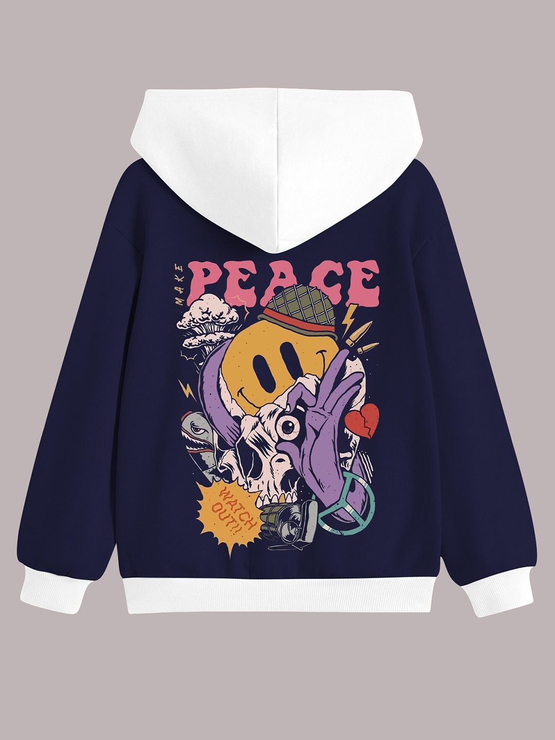 

BAESD Boys Graphic Printed Hooded Fleece Pullover Sweatshirt, Navy blue