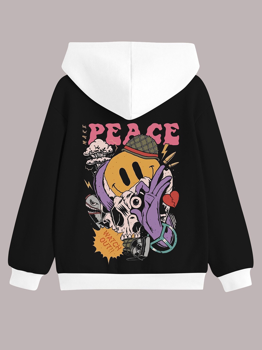 

BAESD Boys Graphic Printed Hooded Fleece Pullover Sweatshirt, Black