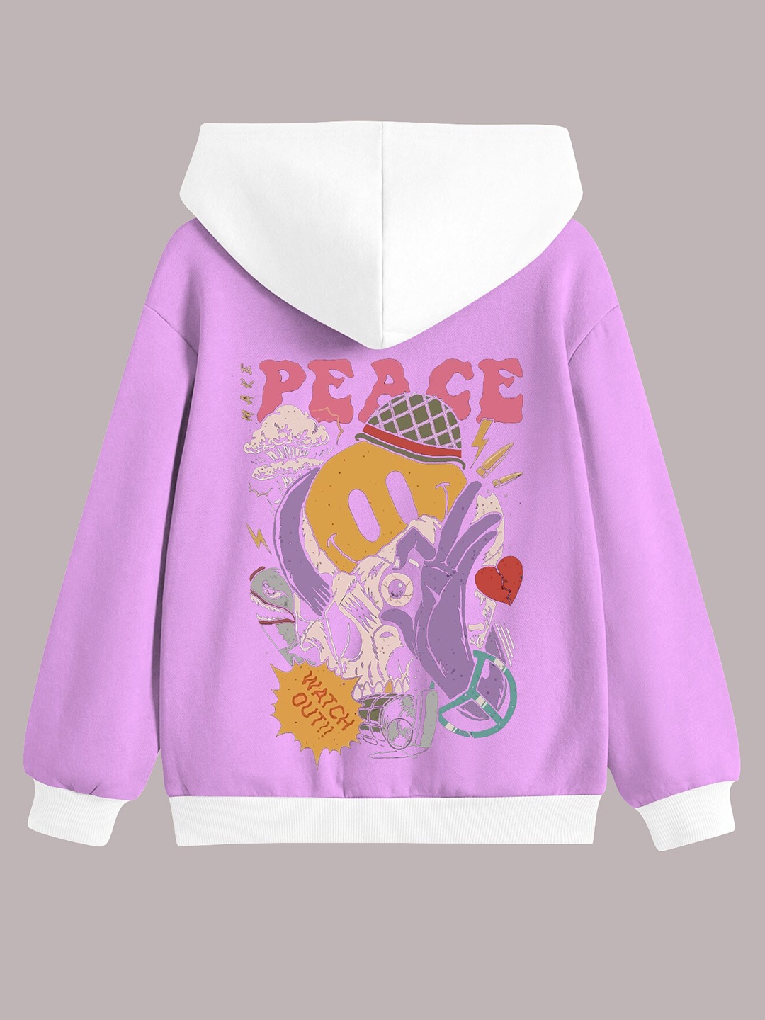 

BAESD Boys Graphic Printed Hooded Fleece Pullover Sweatshirt, Lavender