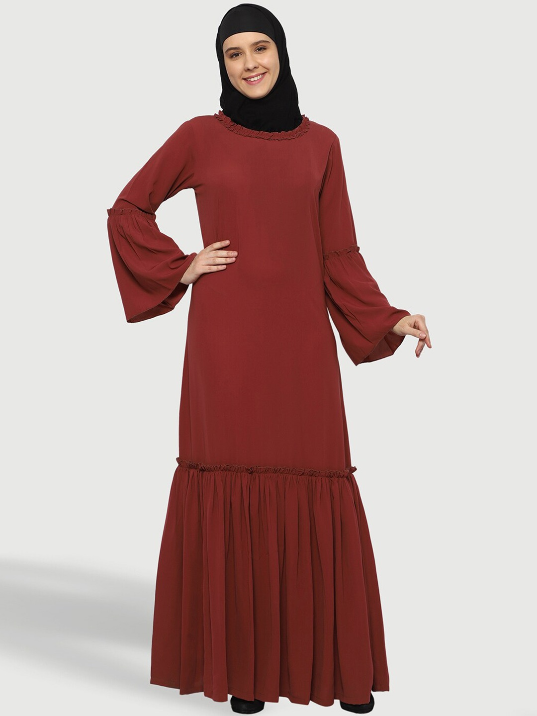 

MOMIN LIBAS Round Neck Abaya Burqas, Rose gold