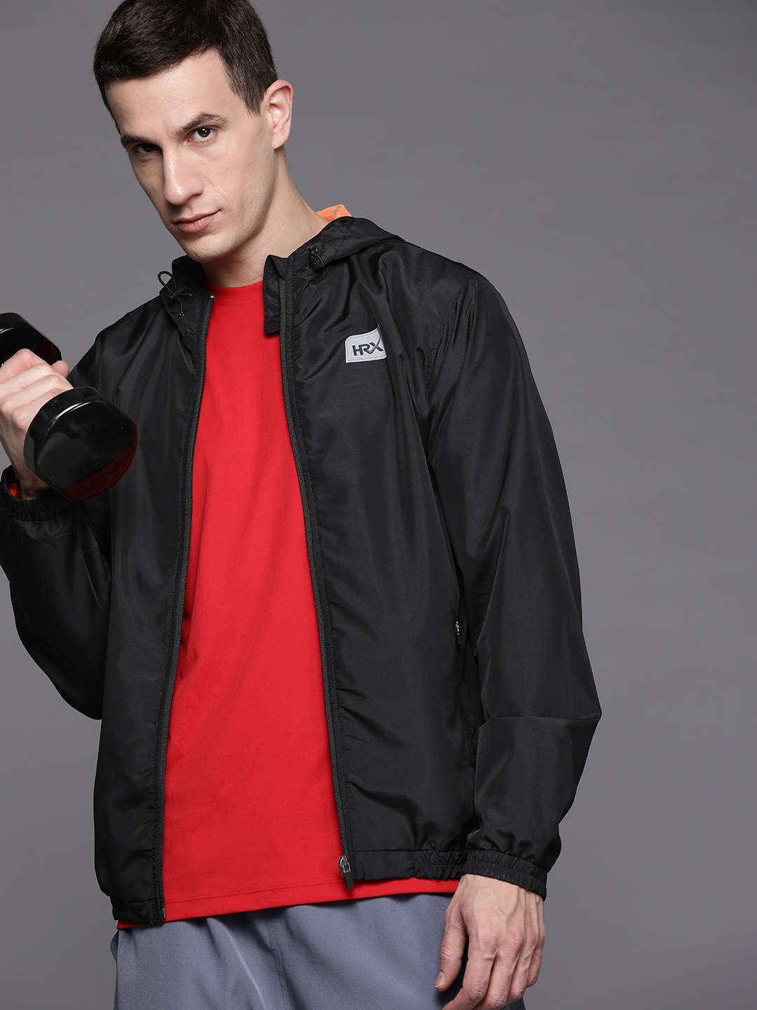 

HRX by Hrithik Roshan Men Windcheater Running Sporty Jacket, Black
