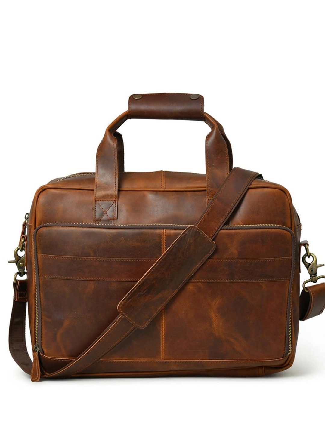 

MaheTri Men Leather 15 Inch Laptop Bag, Brown