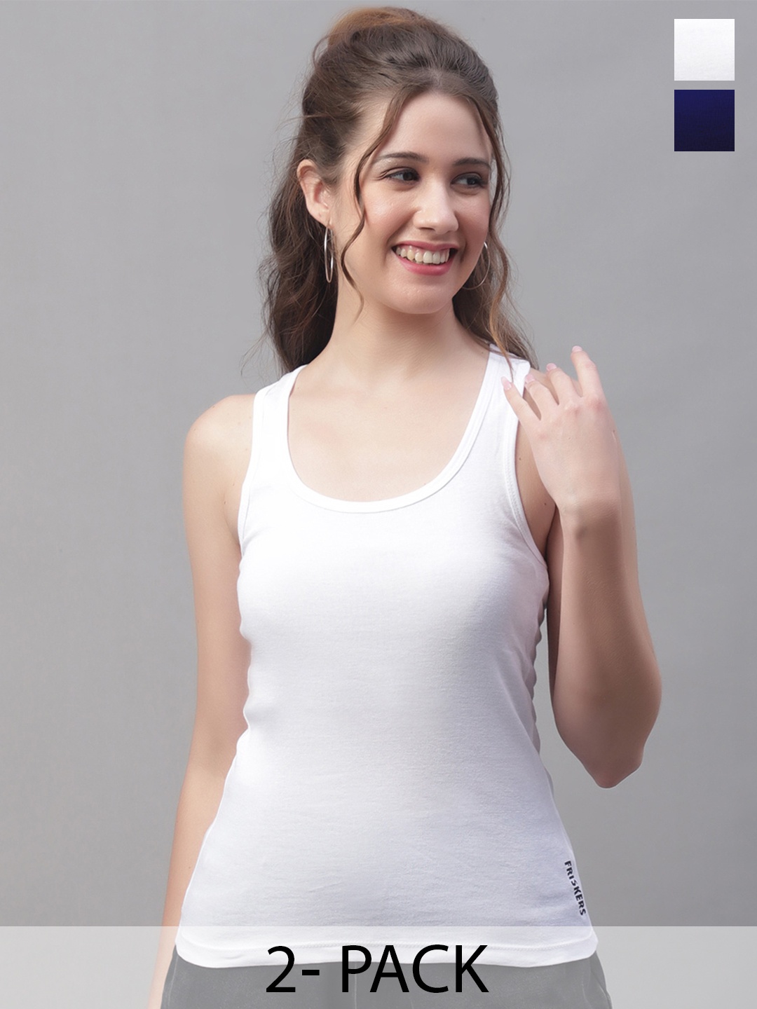 

Friskers Cotton Tank Top, White