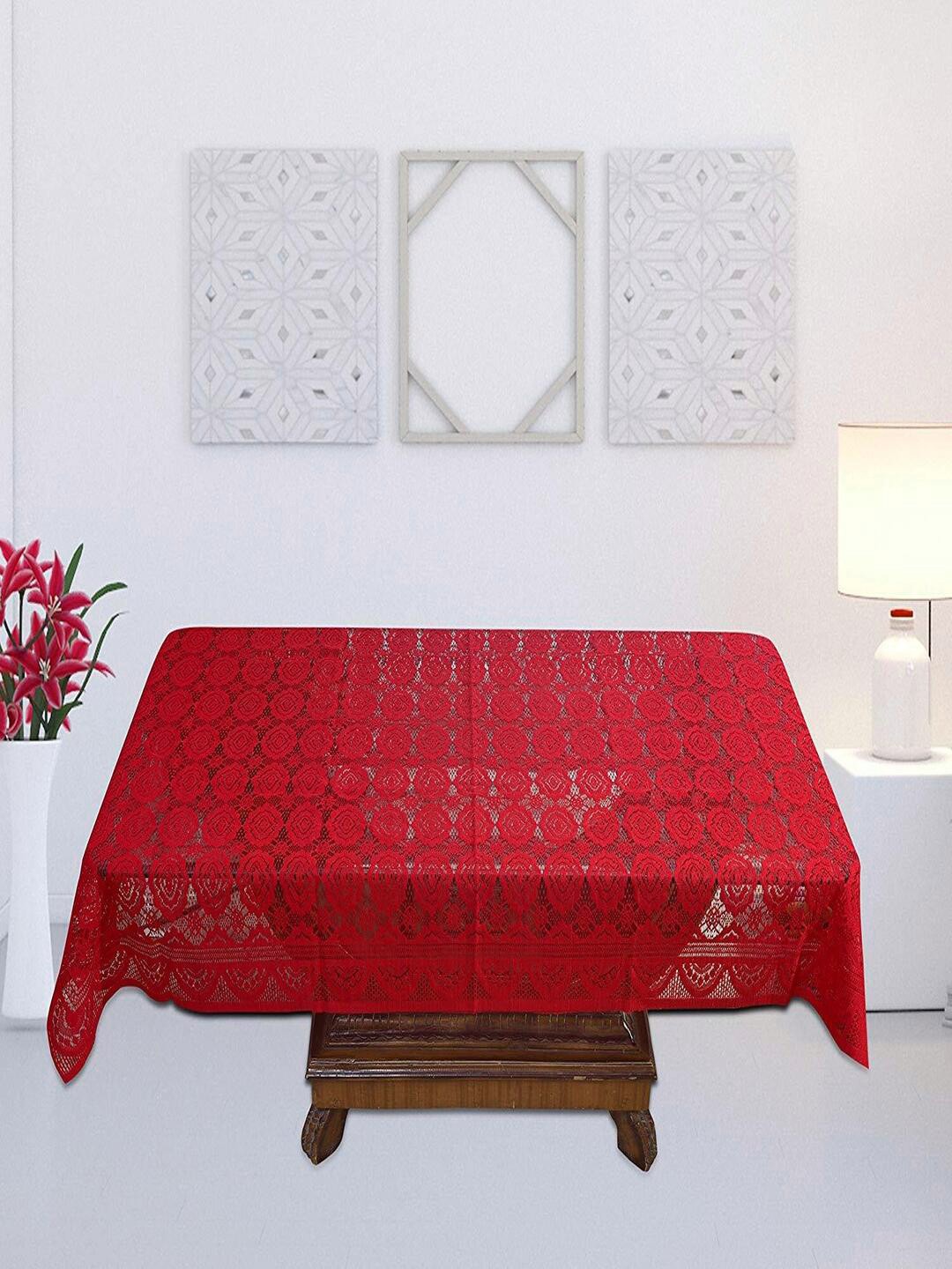 

CASA-NEST Red 4-Seater Net Floral Table Cover