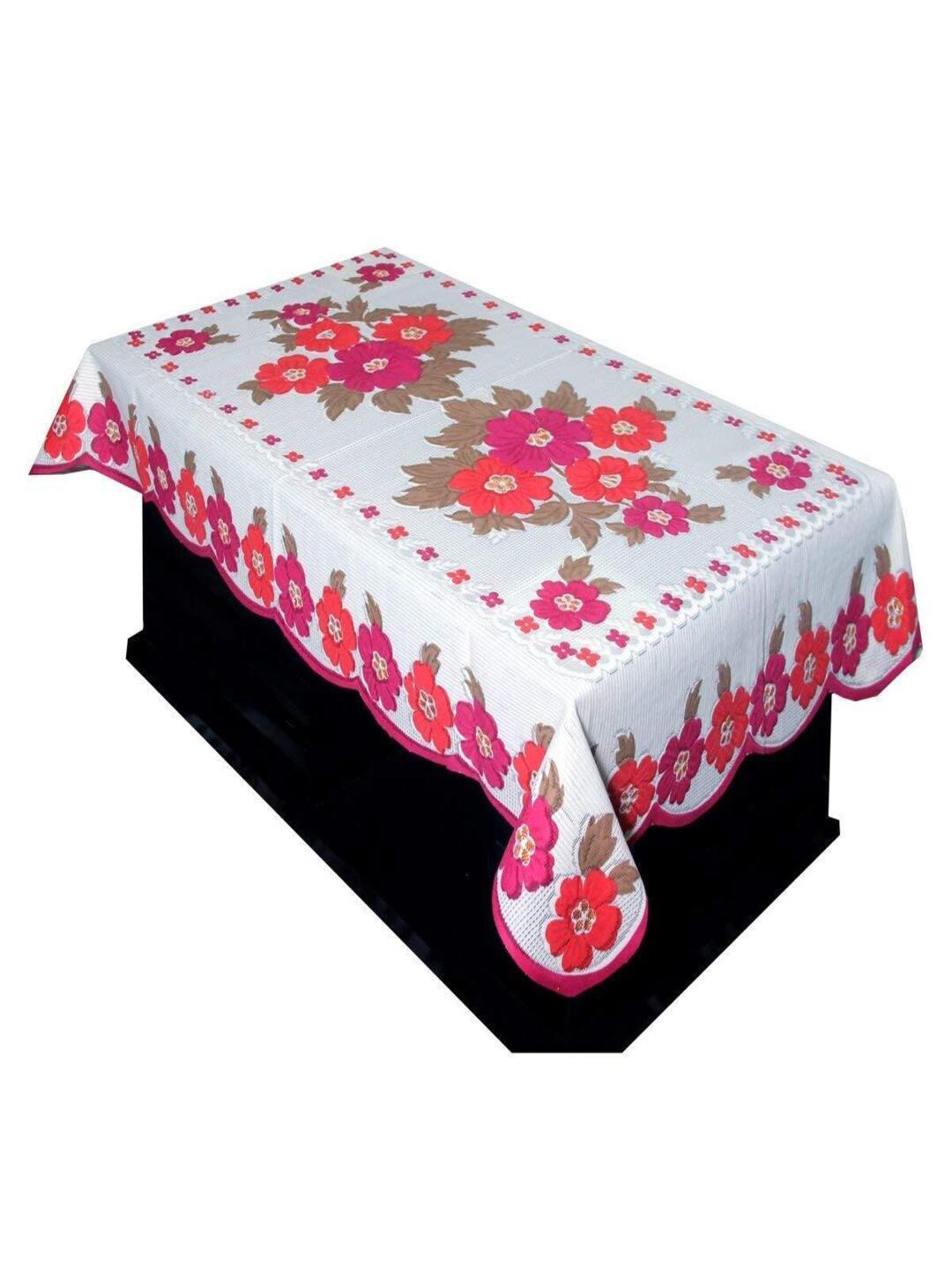 

CASA-NEST Pink and White Cotton Net 4-Seater Table Cover