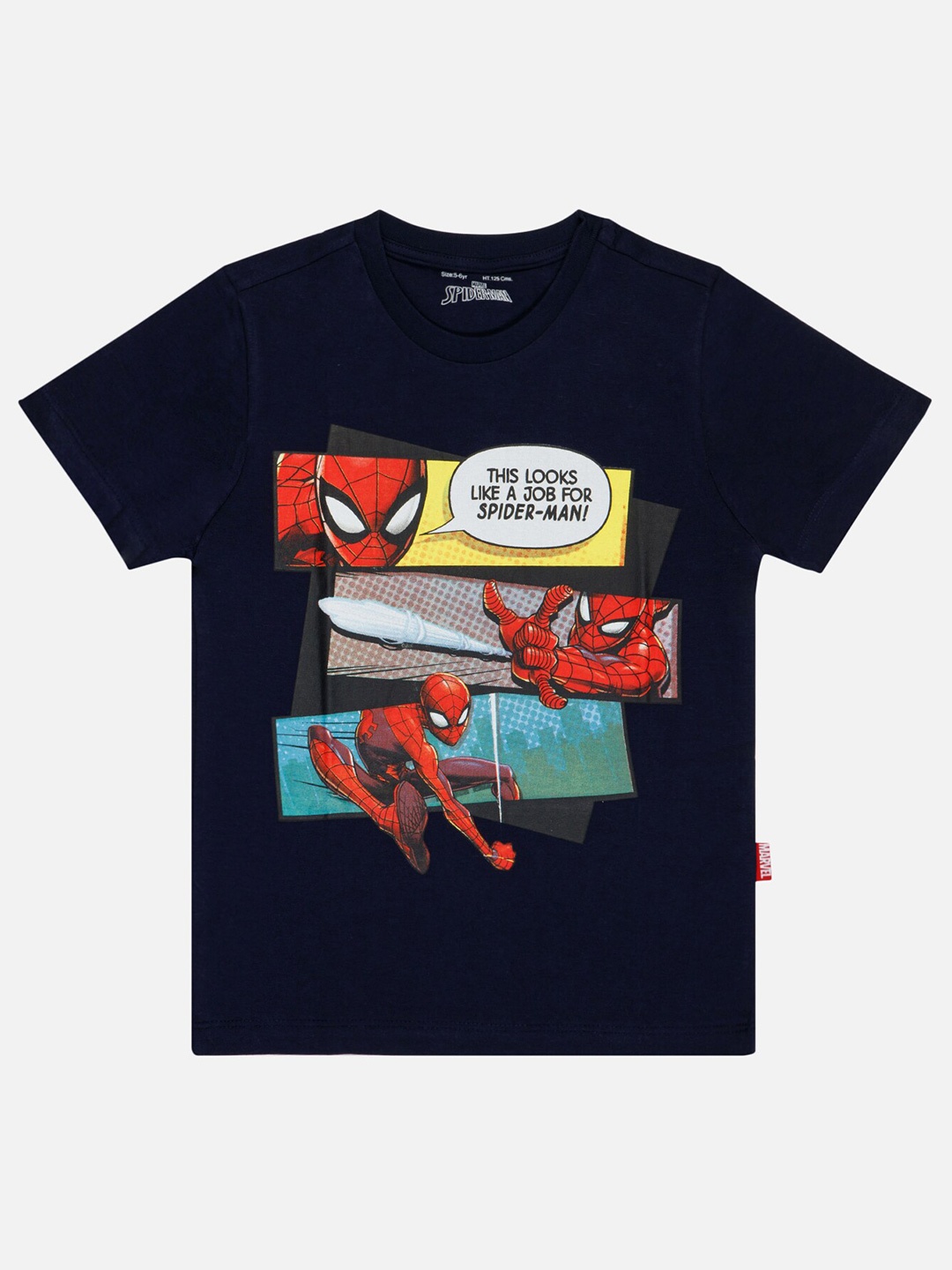 

Bodycare Boys Spiderman Printed Cotton T-shirt, Navy blue