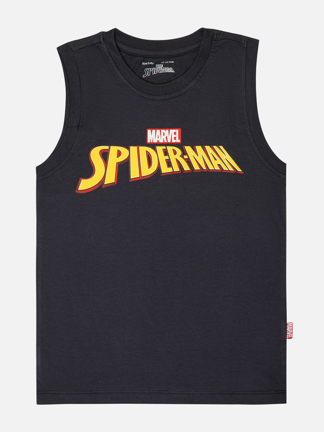 Bodycare Boys Spider Man Printed Sleeveless Cotton T-shirt, Grey