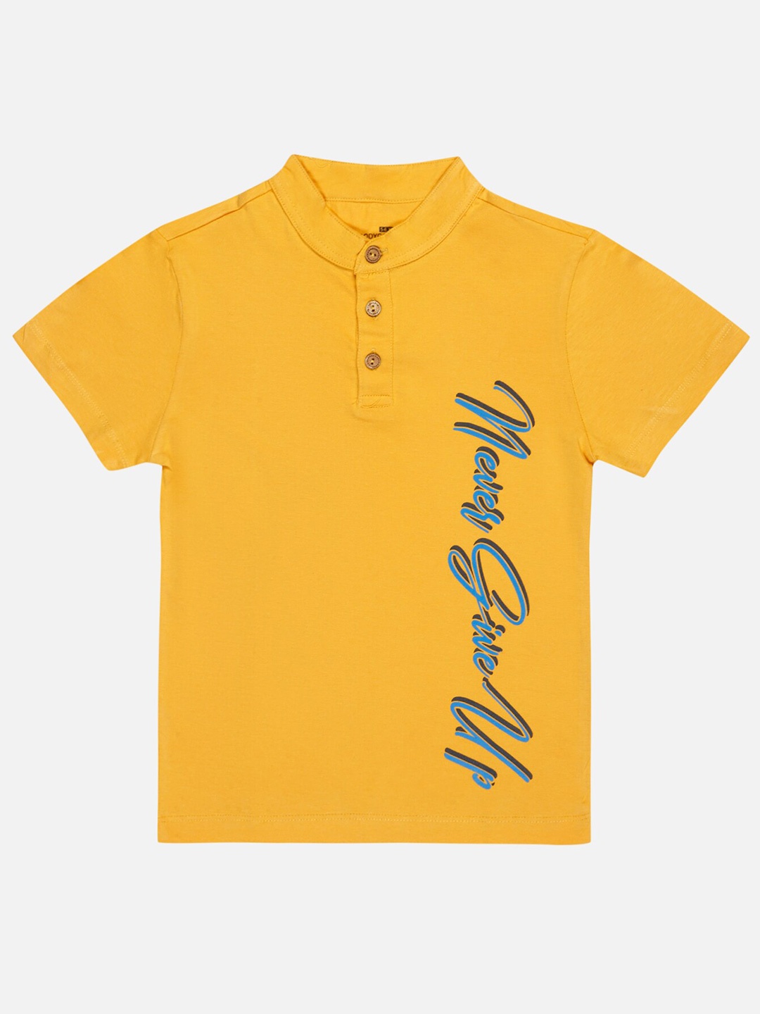 

Bodycare Boys Typography Printed Polo Collar T-shirt, Mustard