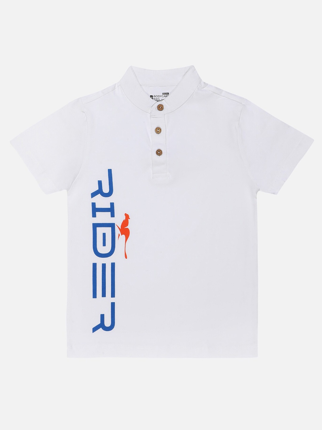 

Bodycare Boys Typography Printed Henley Neck Cotton T-shirt, White