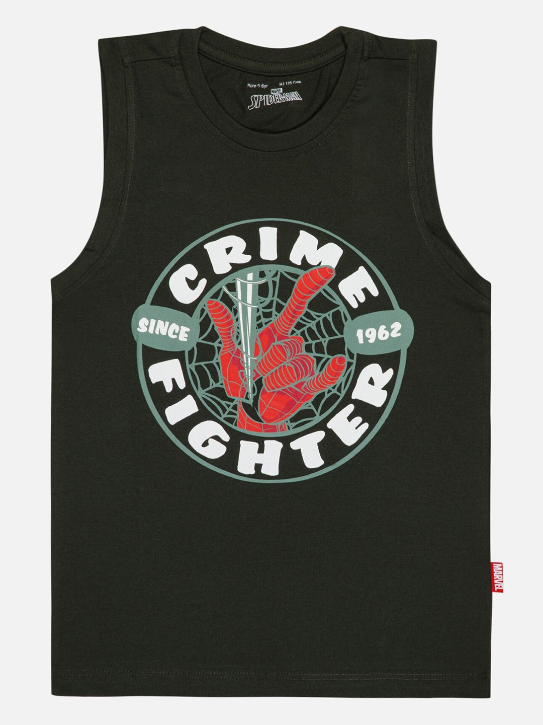 

Bodycare Boys Spider-Man Printed Sleeveless Cotton T-shirt, Green