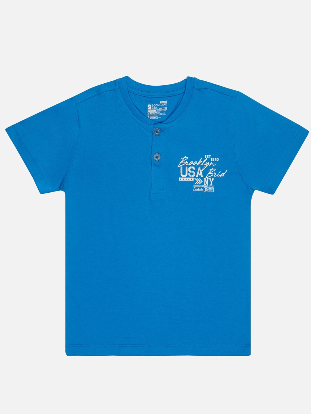 

Bodycare Boys Typography Printed Cotton Applique T-shirt, Blue