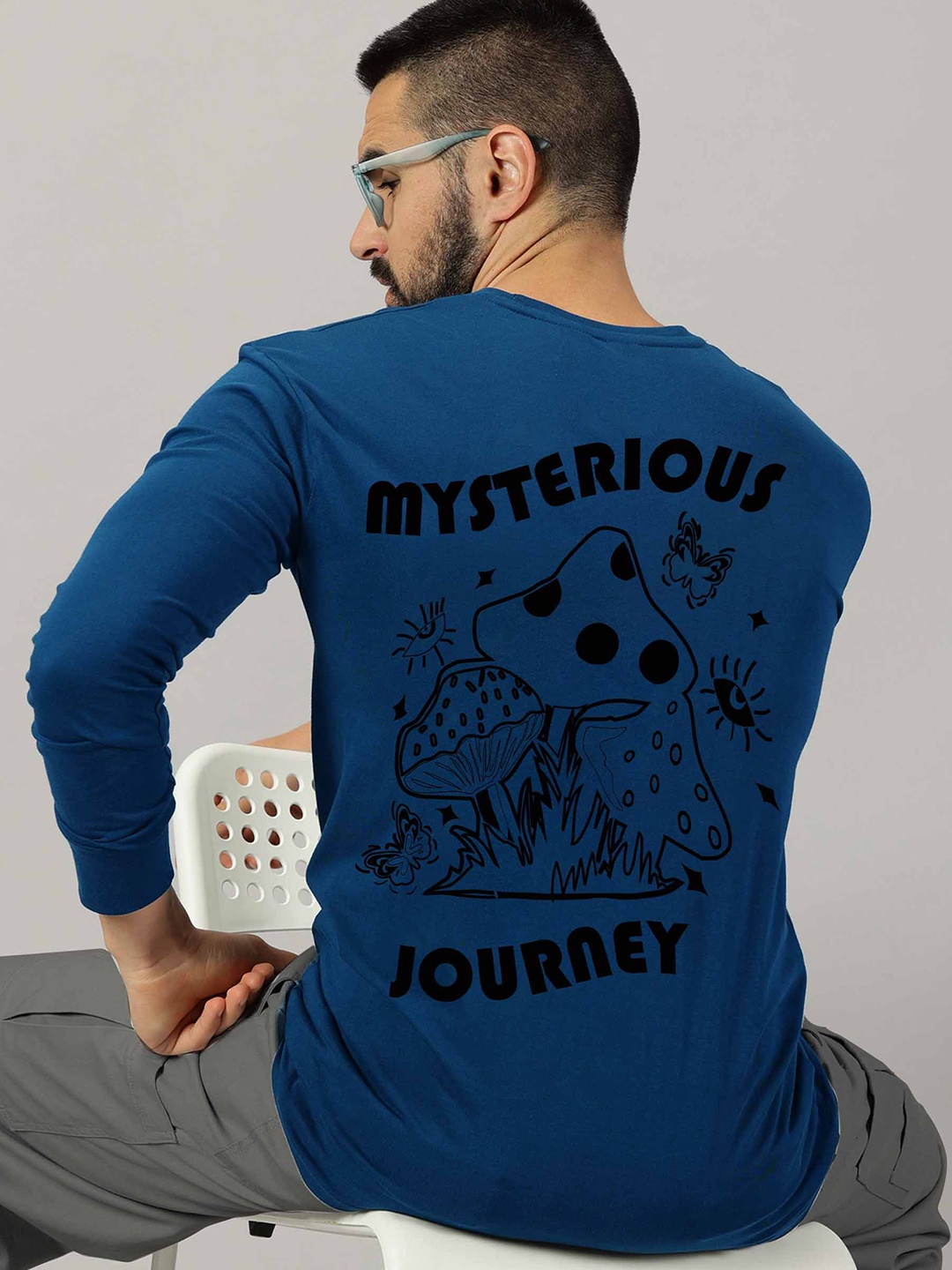 

AUSK Typography Printed Cotton Round Neck T-shirt, Teal