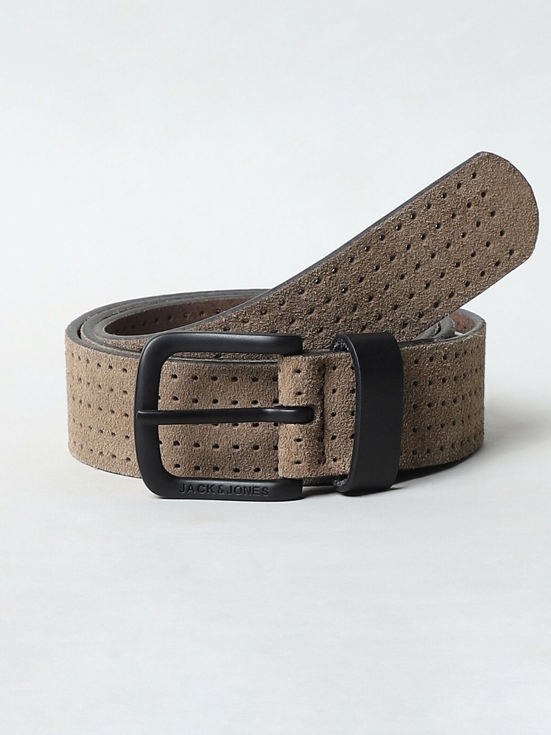

Jack & Jones Men Textured Leather Belt, Beige