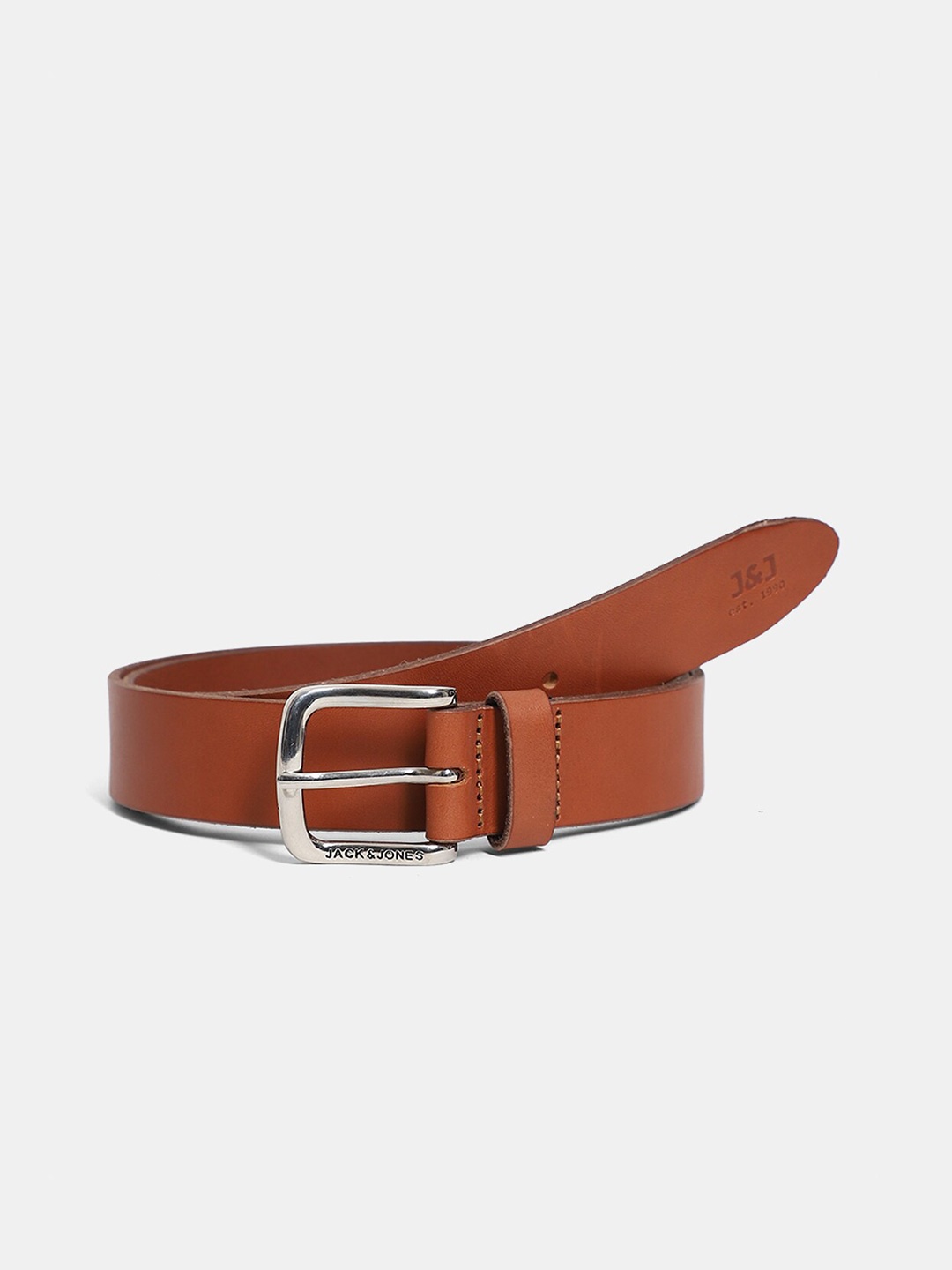 

Jack & Jones Men Leather Casual Belt, Brown