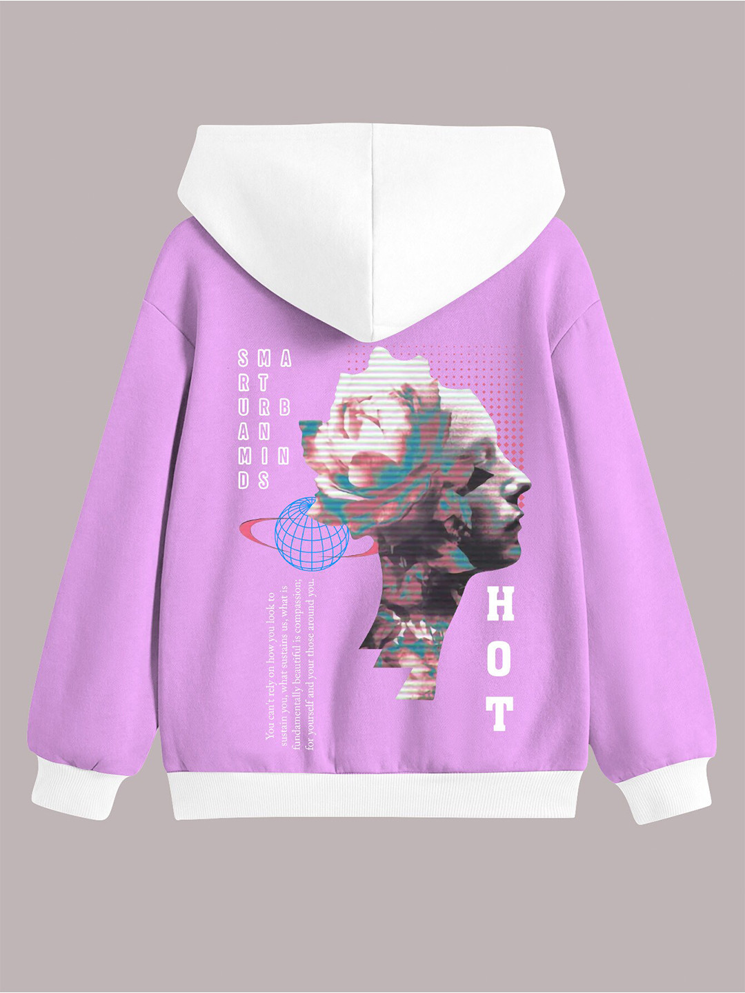 

BAESD Boys Graphic Printed Hooded Fleece Pullover Sweatshirt, Lavender