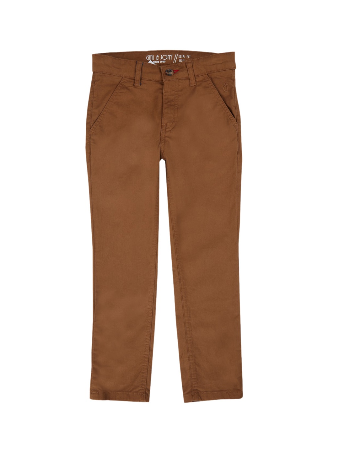 

Gini and Jony Boys Mid-Rise Cotton Trousers, Beige