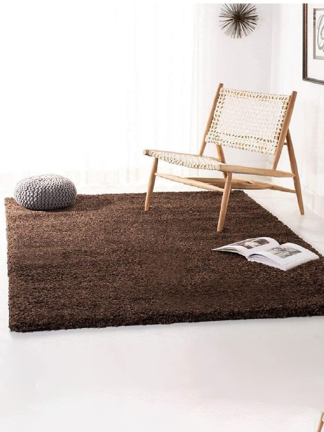 

AaHo Decor Coffee Brown Fluffy Shag Area Rug Floor Carpet