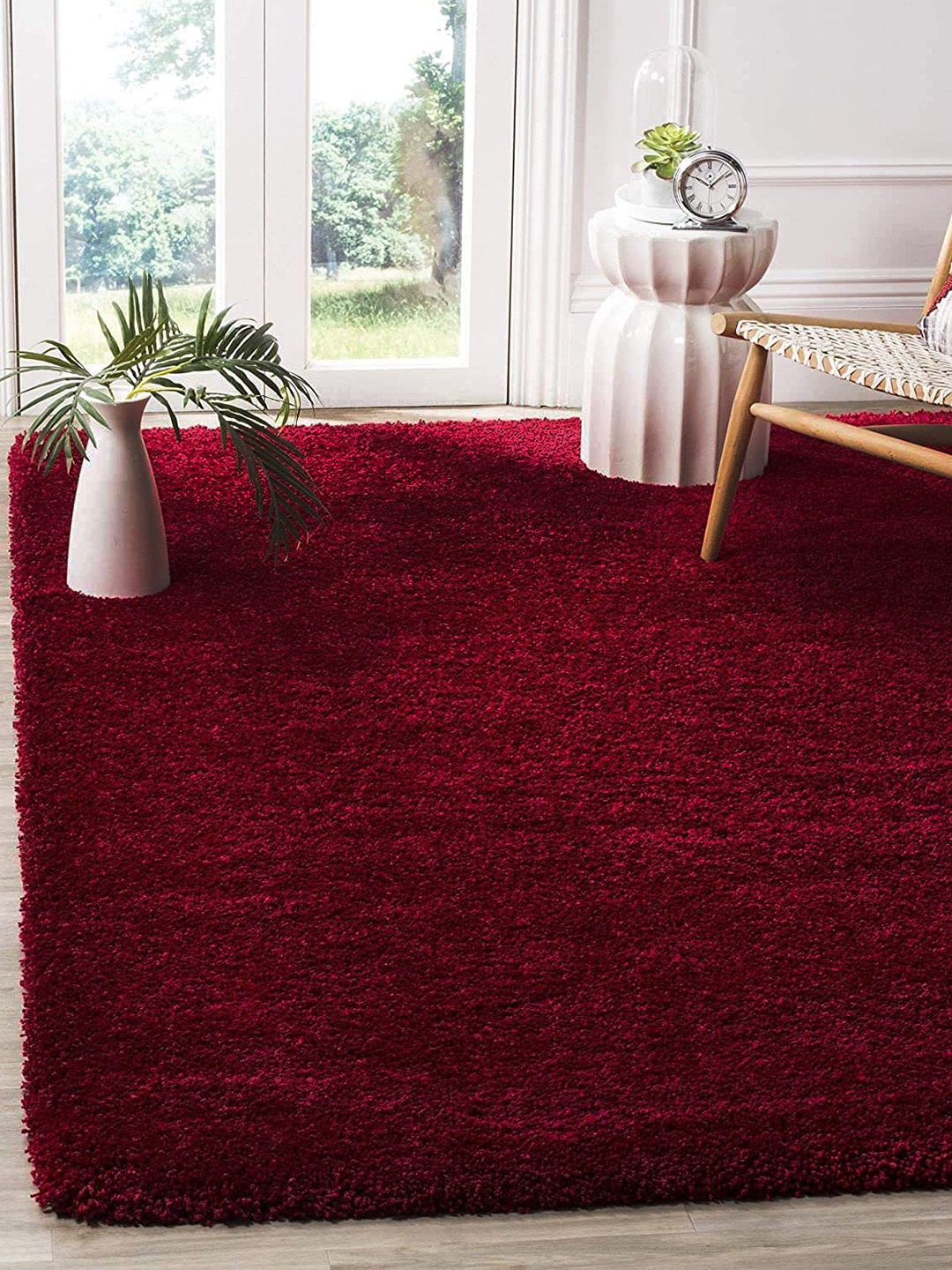 

AaHo Decor Red Shaggy Woollen Carpets