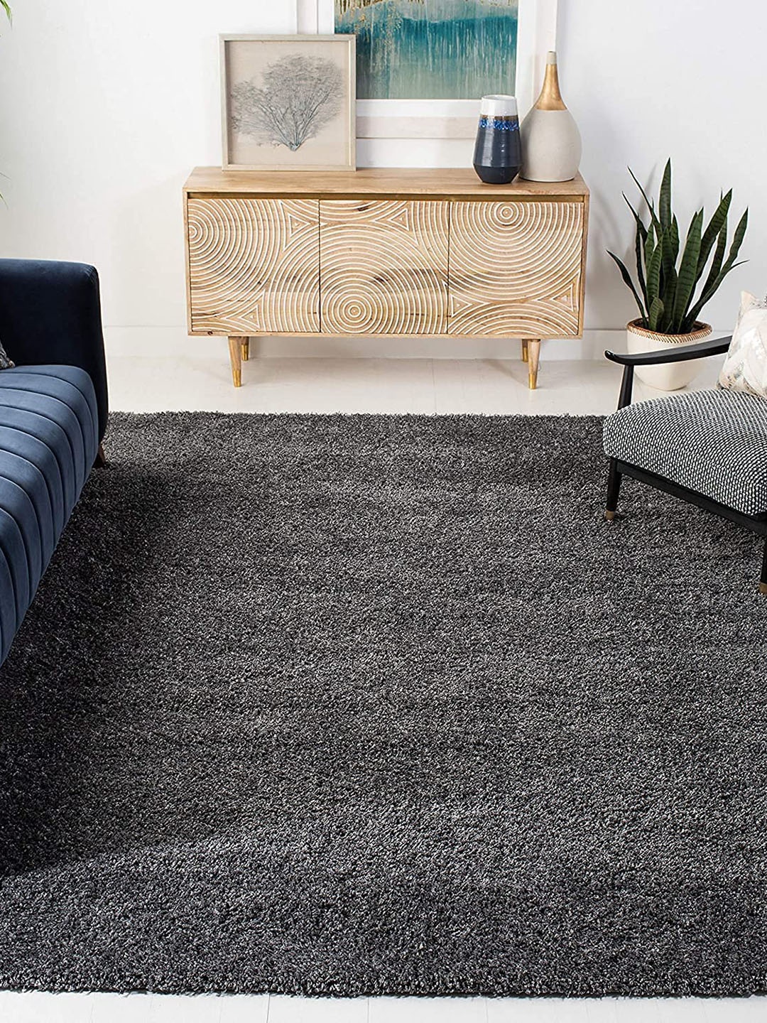 

AaHo Decor Grey & Black Shaggy Carpet