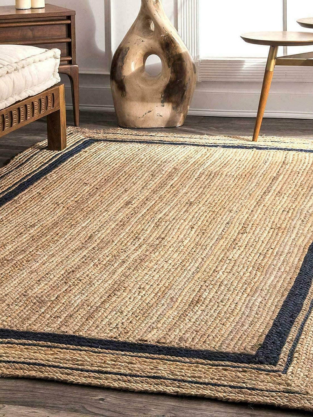 

AaHo Decor Camel Brown & Grey Geometric Anti-Skid Traditional Rectangular Carpet