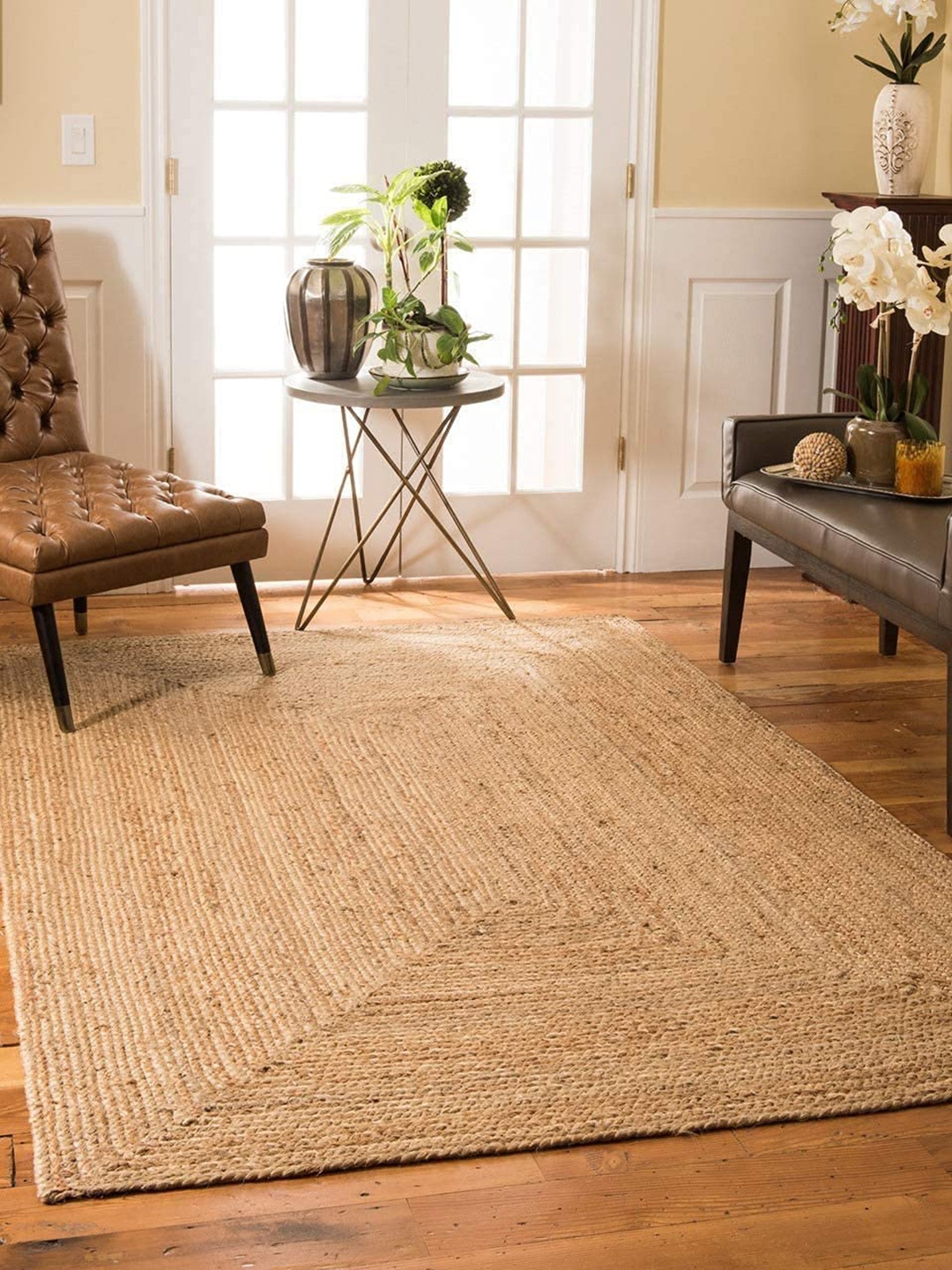 

AaHo Decor Beige Traditional Anti-Skid Rectangular Carpet
