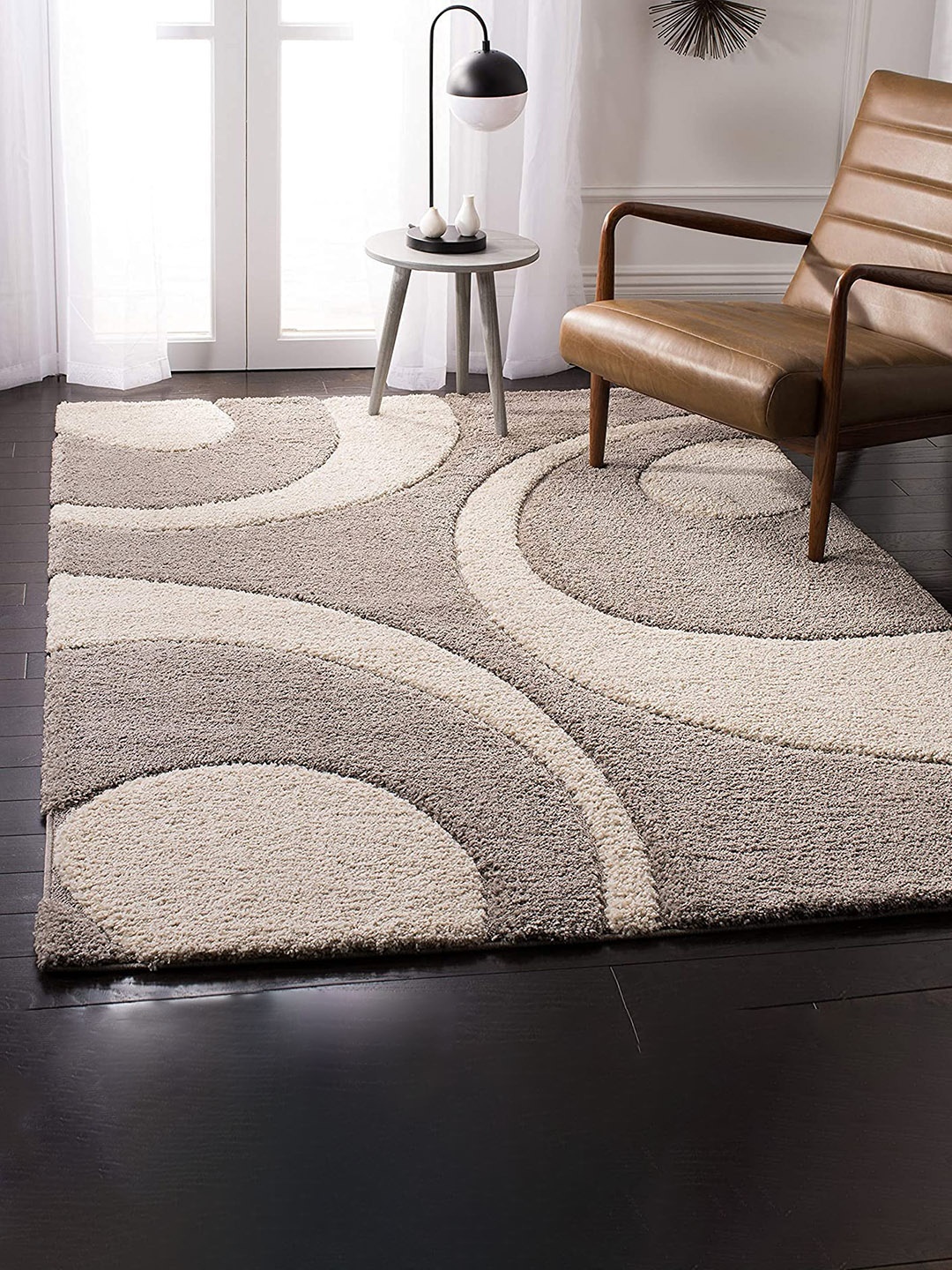 

AaHo Decor Beige Woolen Abstract Printed Carpet