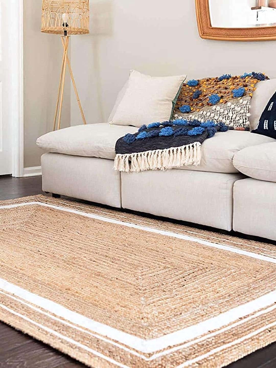 

AaHo Decor Black & White Geometric Jute Traditional Reversible Runner