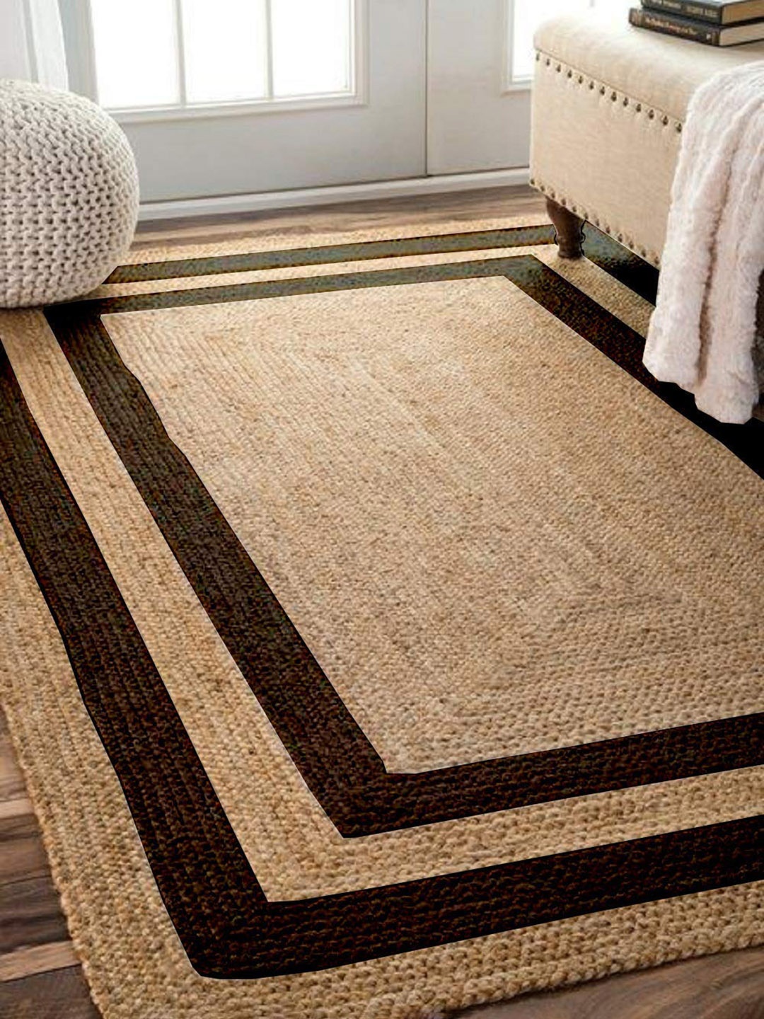 

AaHo Decor Brown & Beige Jute Rugs Carpet