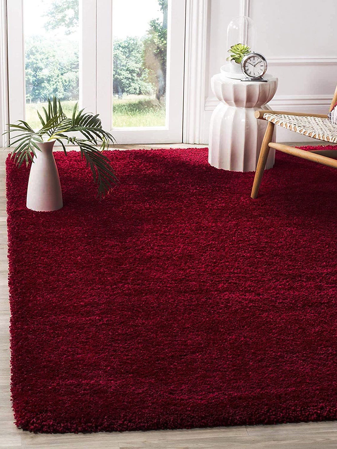 

AaHo Decor Red Woollen Soft Coir Shaggy Carpets Runner