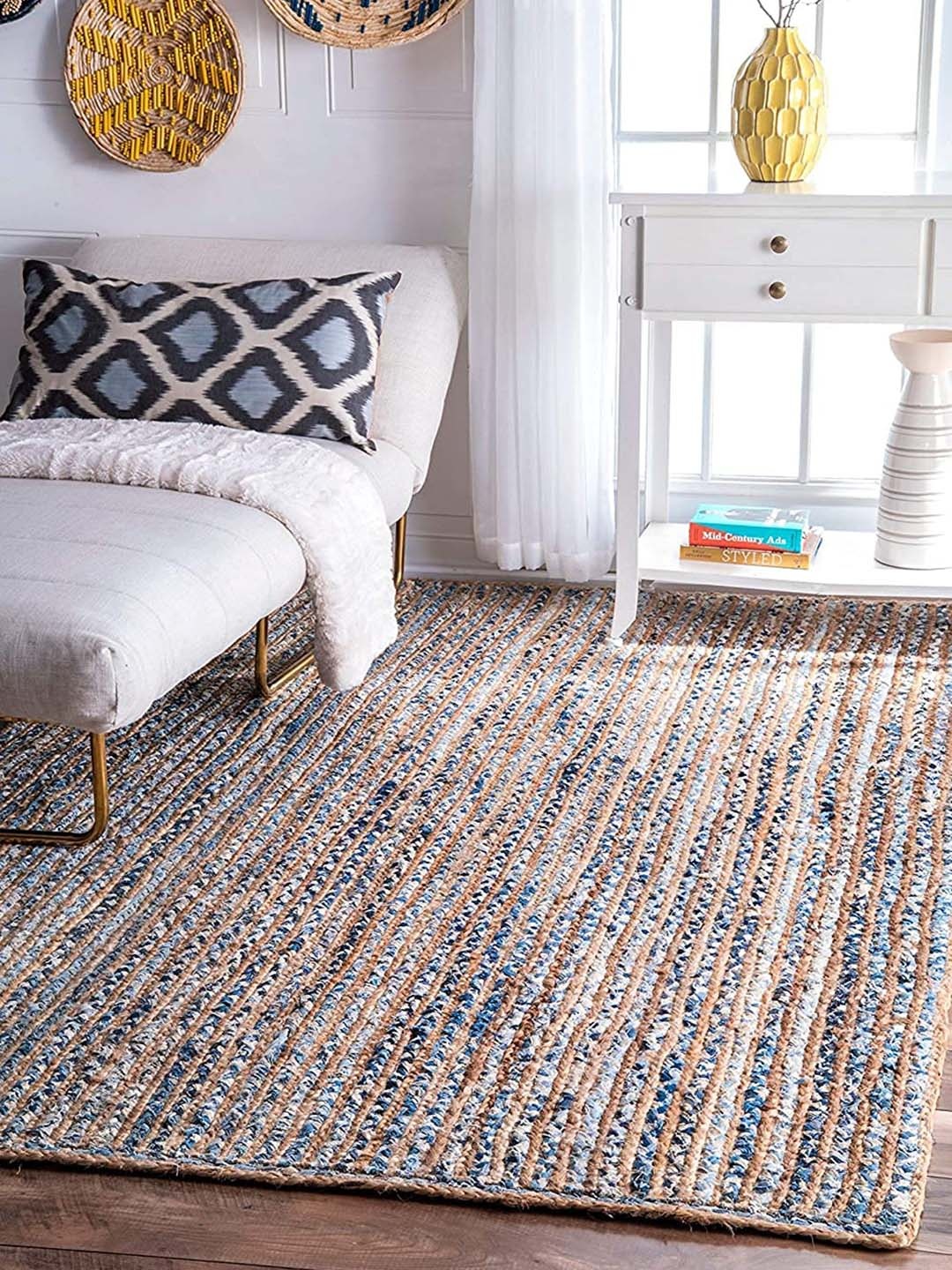 

AaHo Decor Blue Jute Denim Braided Carpet